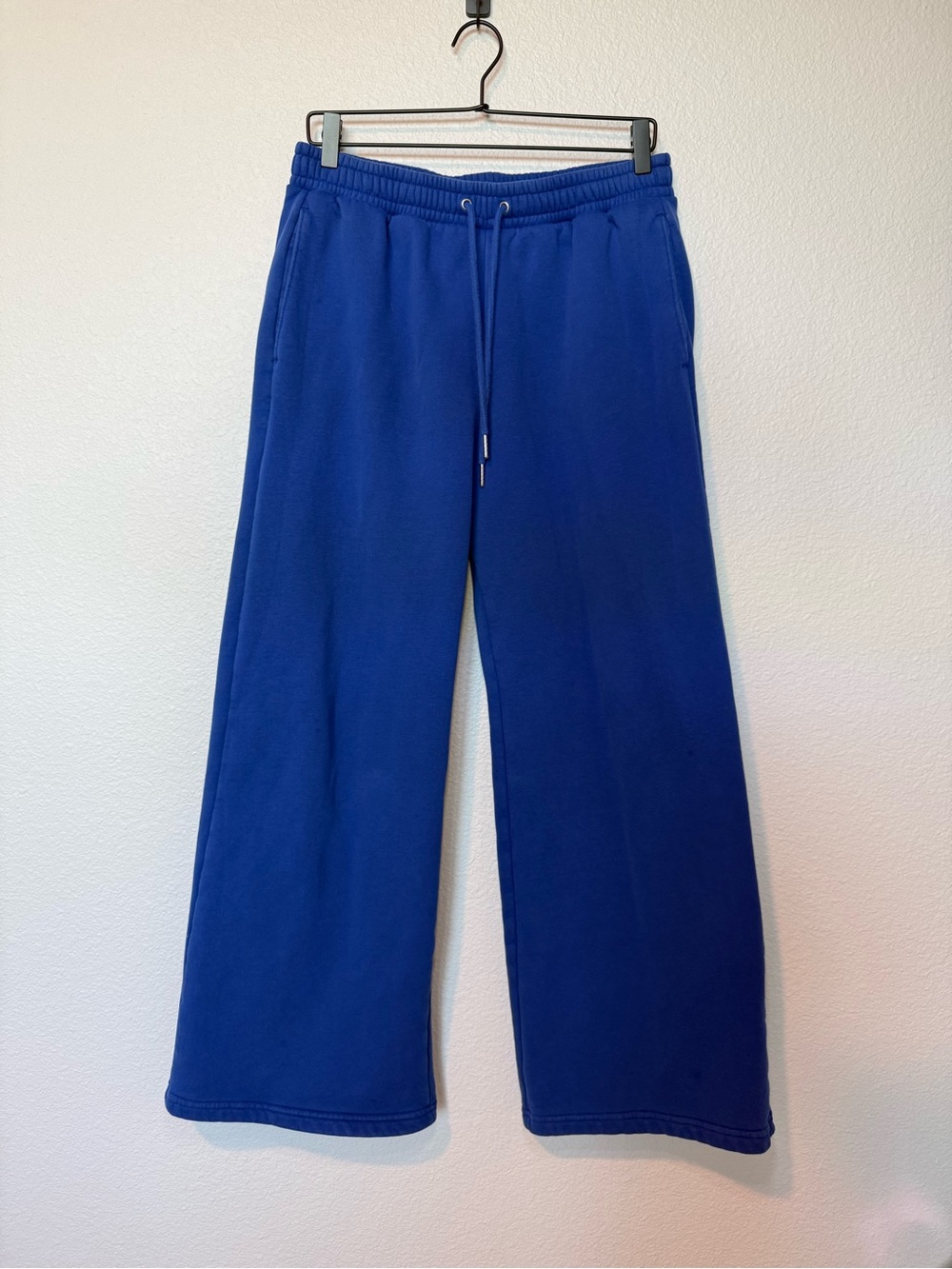 Abercrombie High Rise Sunday Wide Leg Sweatpants in Twilight Blue